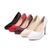 Dress Shoes Heels Women Luxury Street Style British Fashion ELEGANT Slip-On12CM Thin Pointed Toe Party White Red 46