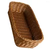 Cesta organizadora de talheres de tecido para armazenamento de cozinha multifuncional imitação de frutas em rattan