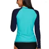 Women's Swimwear Womens Long Sleeve Rash Guard UPF 50 Swim Shirts Surf Swimsuit Tops