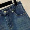 Diseñador mujer jeans ropa damas moda cintura alta pierna ancha recta vaquero decorado con logo de letra pantalones de ocio de calidad 26 de enero