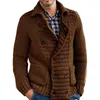 Suéteres masculinos Cardigan Mens Roupas de malha de malha casacos Ropa de Invierno outono e inverno versão coreana manter quente