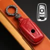 Car Key Cover for MW Series 3 5 X3 X1 X5 530 Keyring Shell Case Genuine Leather