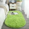 Oval Soft Silkly Plush Mattor Modern Heminredning vardagsrum soffa kaffebord golvmatta tjej sovrum fot mattan balkong kudde 240125