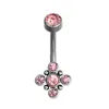 Navelklockknapp ringer 16g 10 mm Barbell Rostfritt stål Piercing Belly Button Jewelry for Girls Pink Zircon Gothic Navel Ring Women Body Accessories YQ240125