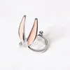 Bagues de cluster Couleur Argent Longue Bague d'oreille pour femmes Fille Rendez-vous Cadeau Coréen Mignon Simple Doux 925 Timbre Bijoux Drop