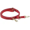 Apparel Two Dog Leash Real Leather Double Leashes P chain Collar Long Short pet Dog Walking Training Lead Tie dogs leash Red color