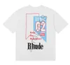 RH Designers Hommes Rhude Broderie T-shirts Pour L'été Hauts Pour Hommes Lettre Polos Chemise Femmes T-shirts Vêtements À Manches Courtes Grande Taille 100% Coton T-shirts