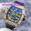 RichardMiler Luxusuhren RM030 Original Diamant Herren 18 Karat Roségold Armbanduhr Automatische mechanische Uhr Hollow Out HB Q0HB