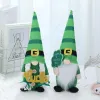 Festivo St Patricks Day Gnome Peluche Fatto a mano Elfo senza volto Decorazioni Green Dwarf Figurine Home Table Decor Ornament 0126