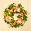 Couronne d'hortensia de fleurs décoratives, grande porte d'entrée de 17.7 pouces pour jardin de célébration d'intérieur