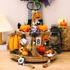 Autres fournitures d'événements Scène Habillage Halloween Citrouille en bois Ghost Perles Chaîne Pendentifs Jour de la maison morte Fête suspendue Ornements F007