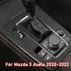 Film de protection autocollant intérieur de voiture, pour boîte de vitesses, pour Mazda CX-30 2019 – 2023, autocollant de panneau d'engrenage de voiture, en Fiber de carbone noir
