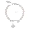 Modeontwerper Pearl Saturn armbanden designer planeet Uitgeholde volledige diamanten Pin Parel armband voor heren dames luxe sieraden orecchini bijou2256