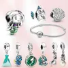 Charm Sterling Sier Flounder Bead Mermaid Pendant Herocross Charm Fit Original Bracelet Women Jewelry Love