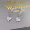 Créateur Viviane Westwoods Viviennr impératrice douairière Vivienne plein diamant 3d Saturne doux Cool amour bague boucles d'oreilles 55665