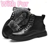 Laarzen Lage Sneakers Hoge Kwaliteit Heren Winter Pluche Sneeuw Echt Leer Herenschoenen Klassieke Militaire Tactische