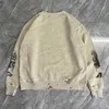 Men's Hoodies Sweatshirts Y2K 23SS Hip Hop Vintage Jesus Saint Michael Sweatshirts Men Women 1 1 Best Quality Hoodie Washed Handdrawn Damaged Crewneck Got T240126