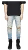 Man gescheurde jeans High Street Retro America blauwe jeans voor heren Oversized gescheurde denim skinny slanke broek