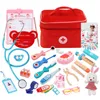 ZK20 Altri accessoriKit medico per bambini, Fai finta di giocare con i giocattoli da dentista per bambini, Kit medico giocattolo in legno da 23 pezzi con stetoscopio realistico e borsa a mano