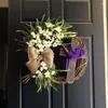 Kwiaty dekoracyjne 1 szt. Wielkanocny krzyż Garland Home Garden Party Props Wesela i imprezy Wood 35 cm sztuczne zielone rośliny