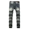 Streetwear hommes jean déchiré Denim pantalon trou ruiné marque Biker haute qualité Patch droit grande taille 40 42 240124