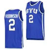 Hommes Femmes Enfants College Basketball BYU Cougars Jerseys 20 Spencer Johnson 21 Trevin Knell 2 Jaxson Robinson 30 Dallin Hall 15 Richie Saunders 0 Noah Waterman Chemise