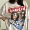 Camisetas para hombres 666 T Shirt para hombres Mujeres Tops Estética Divertido Saint Michael Head Patrón Impresión en color Vintage Hip Hop Oversize T240126