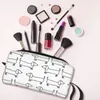 Bolsas de cosméticos Perro Dachshund en blanco y negro Bolsa de maquillaje Viaje para hombres Mujeres Bolsa de almacenamiento de artículos de tocador