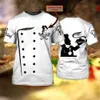 Chef Harajuku Print T Shirt Für Männer Lustige Uniform Übergroßen Kurzarm Tops Sommer Quick Dry T-shirts Freizeit Oansatz Männer der Shirts 240123