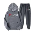 TRAPSTAR herensportkleding en sweatshirt met letterprint, tweedelige loszittende hoodie+broek set modemerkkleding