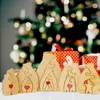 Персонализированные деревянные головоломки для семьи медведей, бесплатная гравировка имени, сделай сам, декор стола, подарок на Рождество, подарок на день рождения, украшение дома 240123