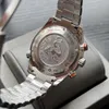 2 цвета, высококачественные мужские часы, японские часы VK, бегущие со вторым механизмом, в стиле стальной ленты, спортивные часы, деловые часы