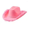 Berets Bachelorette Party Cowgirl Cap Elegant Bride Cowboy Hat Bride Fedora DXAA