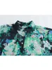 Frauen Blusen 2024 Floral Lange Shirts Für Frauen Button Up Oversize Hemd Hülse Satin Bluse Weibliche Sommer Und