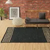 Carpets Jute Area Rugs 2x3ft Natural Fibre Black Rectangular Leather Handwoven Carpet