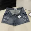 Classic Embroidery Shorts Jeans for Women High Grade Denim Pants Fashion Lady Girl Short Pant Streetwear