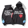 Love Letter Graffiti Print Plush Hoodie för män och kvinnor, skum av skum av samma stil Kärlek Par Hoodie Jacket