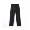 Mäns jeans 2024 Autumn and Winter Fashion All-Match Pure Black Right Leg Casual Long Pants Men