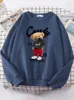 Sweats à capuche pour femmes Sweatshirts London 35 Mode Ours en peluche avec un masque Sweat-shirt drôle pour femme Hipster Chaud à capuche hip hop Fit Sweats à capuche Vêtements surdimensionnés en vrac T240126