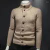 Maglioni da uomo 2024 dolcevita maglione cardigan monopetto fiore ruvido colori solidi uomo streetwear Hombre