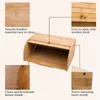 Storage Bottles Bamboo Bread Box With Cover&Clip Bin Top Kitchen Food Anti-Dust