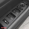 Calcomanía de carbono negro para coche, botón de elevación de ventana de coche, cubierta de Panel de interruptores, pegatina embellecedora, 4 unidades/juego para Hyundai sonata 9 2015-2017