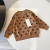 Créateur de mode pulls en tricot survêtements deux pièces ensembles crochet pull hauts pull lettre avec pantalon décontracté ample tenue vêtements pour enfants