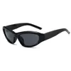 نظارة شمسية Y2K الرياضية الشرير مصمم العلامة التجارية Oval Goggle Men Guster Sun Glasses UV400 Colorful Mirror Fashion Eyewear
