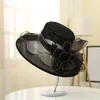 Chapeaux à bord large 1pc Élégant été femme de soleil de soleil décor de fleur de fleur de fleur de mode portable pliable