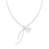 Necklace Earrings Set Minimalist Bow Knot Pendant For Women Snake Bone Chain 2024 Gift Girlfriend's Birthday