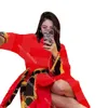 6 Colors V Brand Bathrobe Printed Women Night Robe Red Yellow Sleepwear Thick Dressing Gowns for Couple