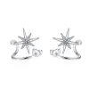 Charm 0.28ct Moissanite Star Climber Cuff Earring Sterling Sier Twist Crawler Cuff Earrings Snowflake Ear Studs for Women Jewelry