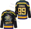 Men Mighty Ducks Jersey 33 Goldberg 66 Bombay 96 Conway 99 Banks Jersey,Movie Ice Hockey Jersey for Men S-XXXL