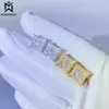 Charm Moissanite S Bling Square Kolczyki Sier Iced Out Real Diamond Ear Studs for Women Men Highend Jewelry Pass Tester